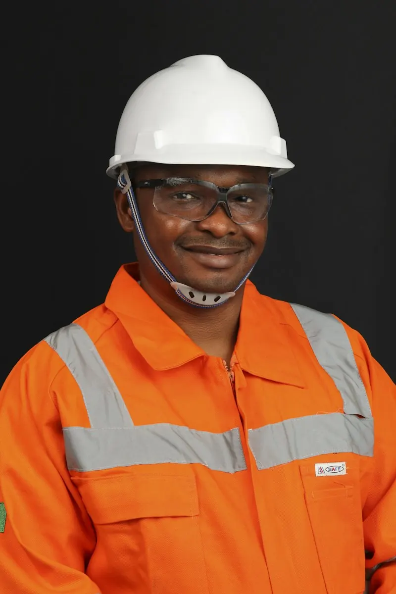 Engineer in a hard hat and safety vest